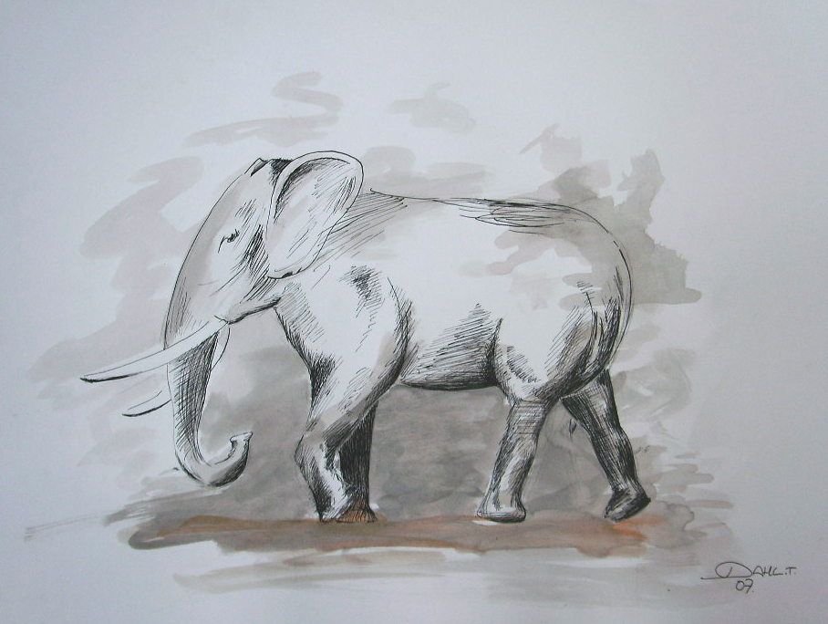 Tableau: "Eléphant d'Afrique"