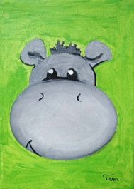 Tableau pour enfant: "l'hippopotame"